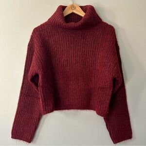 Thakoon Cropped Ribbed Turtleneck
Sweater Sz S in Burgundy $255